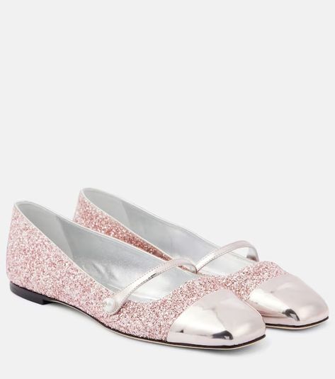 Jimmy Choo - Women's Designer Fashion | Mytheresa Jimmy Choo Ballet Flats, Jimmy Choo Flats, Pop Shoes, Glitter Ballet Flats, Bridal Clutch Bag, Minimal Shoes, Suede Ballet Flats, Bridal Bag, Leather Platform Sandals