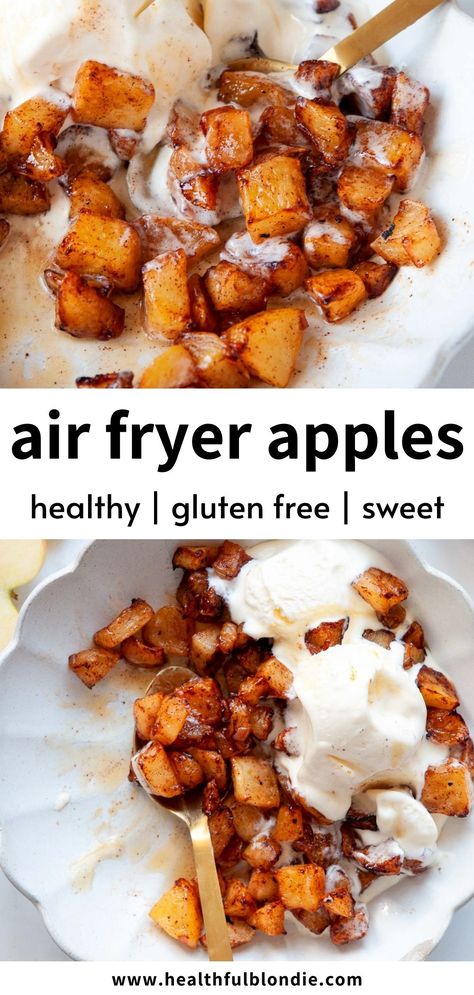 Air Fryer Apples, Air Fryer Recipes Dessert, Air Fryer Oven Recipes, Air Fry Recipes, Air Fryer Dinner Recipes, Air Fryer Recipes Easy, Air Fryer Recipes Healthy, Healthy Sweets Recipes, Deilig Mat