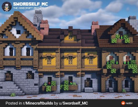 Minecraft Medieval Buildings, Villa Minecraft, Minecraft Medieval House, Minecraft Castle Designs, Medieval Street, Zicxa Photos, Minecraft Town, Minecraft Kingdom, Minecraft Structures