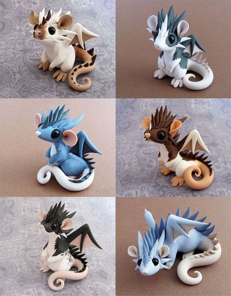 Dragon Rats by DragonsAndBeasties on deviantART Polymer Clay Dragon, Clay Dragon, Pricing Guide, Asking Questions, Dragon Figurines, Polymer Clay Animals, Toy Art, Cute Polymer Clay, Clay Figurine