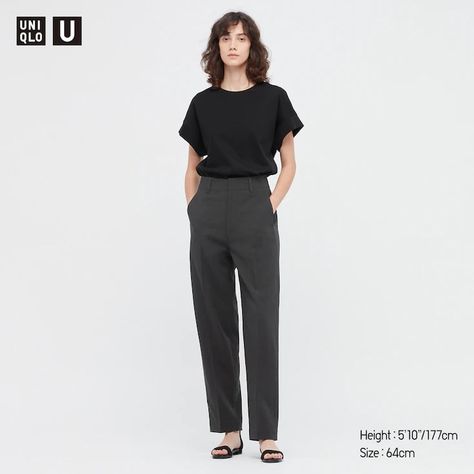 Gray Trousers Outfit Women, Gray Trousers Outfit, Uniqlo Women Outfit Casual, Uniqlo Looks, Uniqlo Trousers, Uniqlo Women Outfit, Tailored Pants Women, Uniqlo Outfit, Trousers Women Outfit