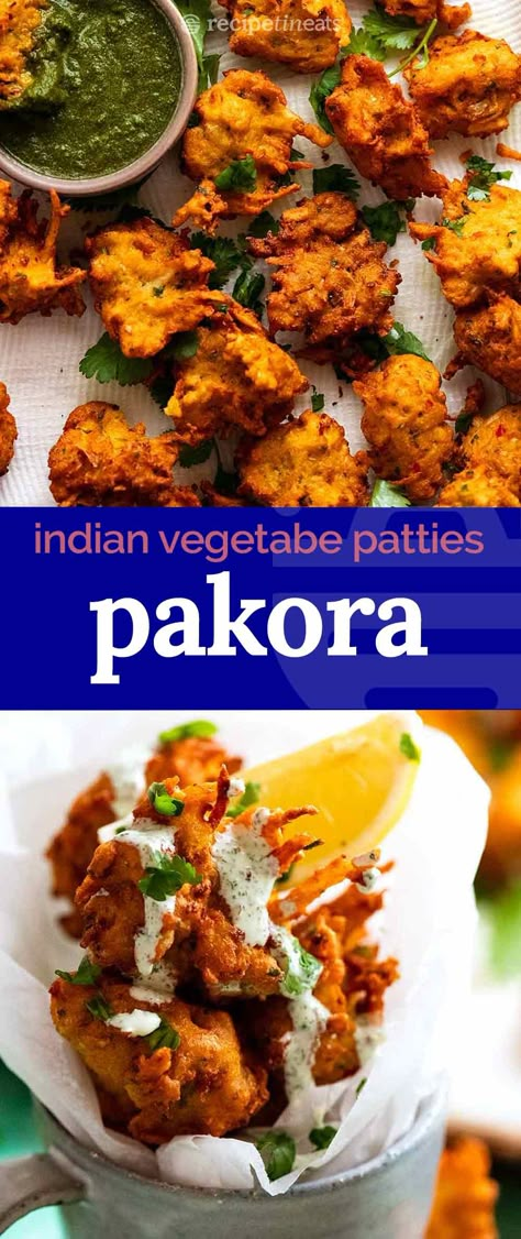 Gobi Pakora, Vegetable Patties, Vegetable Fritters, Pakora Recipe, Indian Appetizers, Indian Dinner, Pakora Recipes, Recipetin Eats, Vegetarian Indian