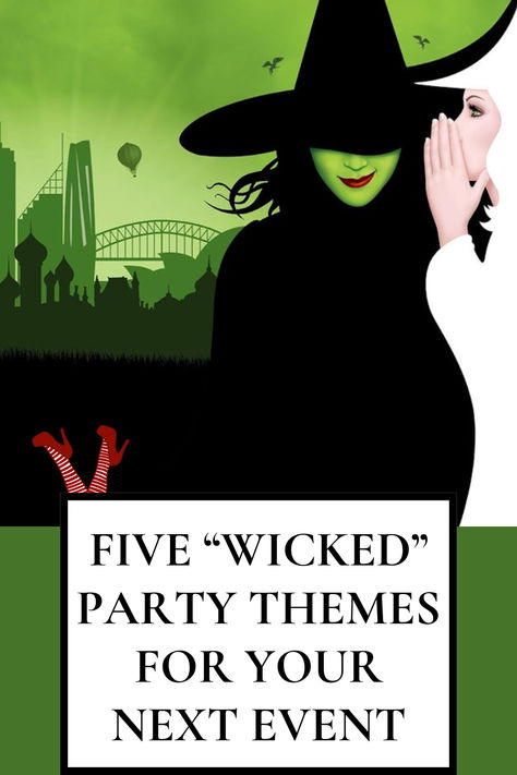 Are you ready to bring a touch of Oz to your next celebration? Whether you're a die-hard fan of the Broadway sensation "Wicked" or have always been enchanted by the whimsical world of "The Wizard of Oz," hosting a themed party is the perfect way to dive into the magic. Join us as we explore five unique party ideas that will transform your home into the enchanted halls of Shiz University, the sparkling Emerald City & beyond. Get ready to defy gravity and host the ultimate "Wicked" themed party! Witch And Warlock Theme Party, Wicked Themed Outfit, Shiz University Wicked, Wicked Musical Themed Party, Wicked Movie Party, Wicked Trunk Or Treat Ideas, Wicked Themed Party Food, Witch Party Theme, Wizard Of Oz Birthday Party Decorations