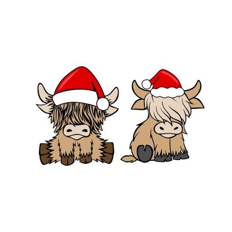 Christmas Highland Cow SVG Cuttable Design Scotland Christmas, Christmas Highland Cow, Cow Design, Highland Cow, Scotland, Cow, Cricut, Hats, Christmas