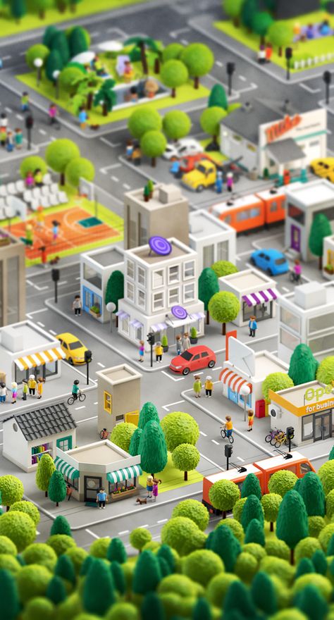 Idle Game, 3d Cinema, 3d City, Isometric Art, Isometric Design, Isometric Illustration, Low Poly Art, Seni 3d, Low Poly Models