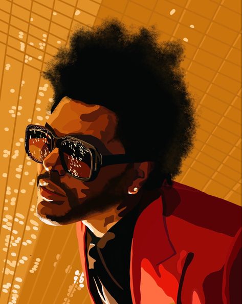 Weeknd Illustration, The Weeknd Illustration, The Weeknd Painting, Illustrative Portraits, The Weeknd Art, Teen Drawing, Weeknd Art, Western Anime, Blinding Lights