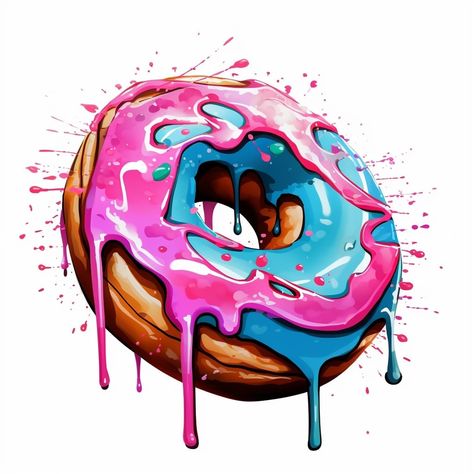 Graffiti Food Art, Twist Graffiti, Donut Tattoo, Donut Clipart, Donut Art, Monster Coloring Pages, Art Elements, Artistic Style, Cute Monsters