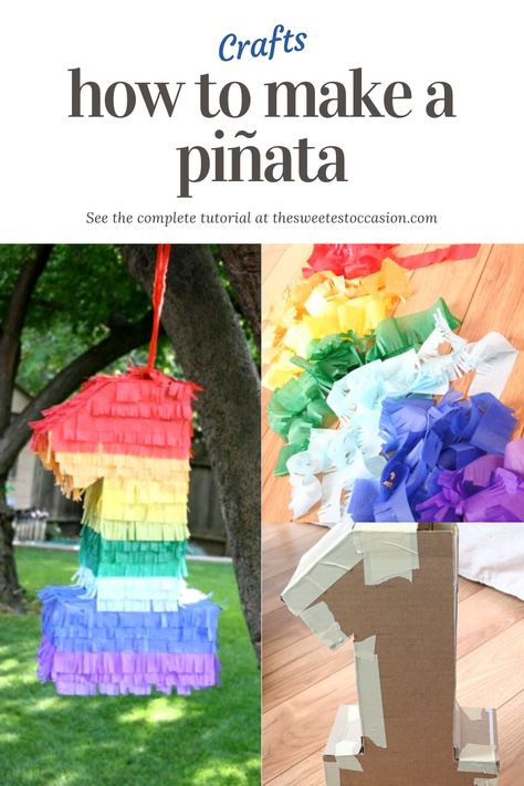 DIY Birthday Pinata - How to Make a Pinata - The Sweetest Occasion How To Make A Number 1 Pinata, Diy Number 5 Pinata, How To Make A Pinata Diy, Make A Pinata Diy, How To Make A Pinata, Homemade Piñata, Make Pinata, Gabby Party, Make A Pinata