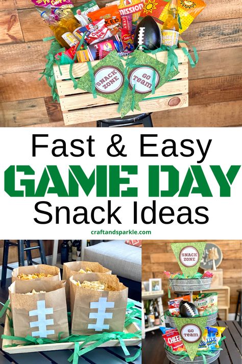 Cute Football Team Snacks, Football Game Day Snacks For Players, Team Snack Ideas Football, Football Candy Bags, Football Snacks For Players After Game, Team Mom Snack Ideas Football, Game Day Basket Football, Sports Goody Bag Ideas Team Snacks, Snacks For Football Team