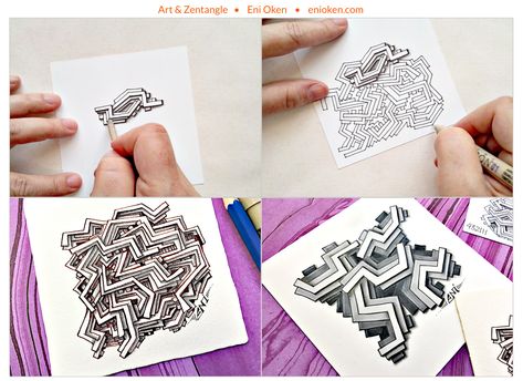 Feziii Tangle Video Lesson — EniOken.com Eni Oken, Tangle Pattern, How To Shade, Tangle Art, Learn How To Draw, Journal Doodles, Zentangle Art, Zentangle Patterns, Video Lessons