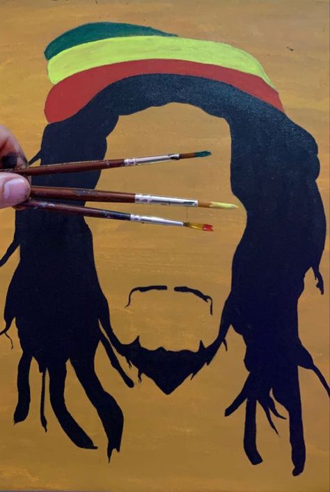 Acrylic painting, art, bob Marley art, Bob Marley Art Draw, Bob Marley Painting Easy, Reggae Painting, Bob Marley Painting, Bob Marley Art, Art Geek, Inspiration Painting, Painting Canvases, Art Life