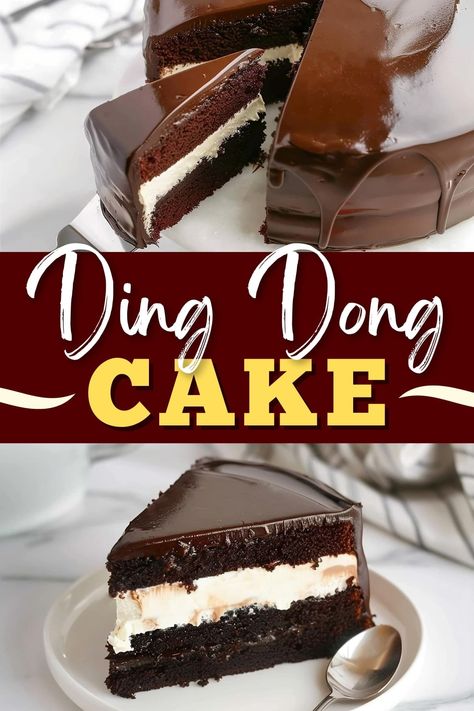 Ding Dong Cake Recipe Ring Ding Cake Recipe, Snack Cake Recipes 8x8, Amish Starter, Ding Dong Cake Recipe, Ding Dong Cake, Fab Cakes, Snack Cakes, Cakes Chocolate, Special Cakes