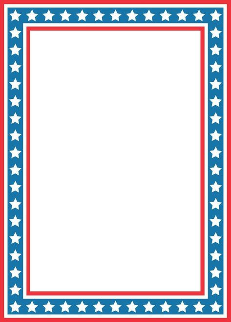 American patriotic border frame card. Isolated on white background. Design for invitations or posters Patriotic Background, White Background Design, Vintage Patriotic, Invitations Design, Border Frame, Frame Card, American Patriot, Design Ad, Background Design