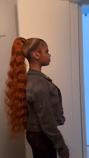 Armoney on Instagram: "Sleek ponytail 😍😍😍😍" Wavy Sleek Ponytail, Curl High Ponytail, Curled High Ponytail, Brown Hair Ponytail, Body Wave Ponytail, Wavy Ponytail, Birthday Outfits, Sleek Ponytail, Honey Brown