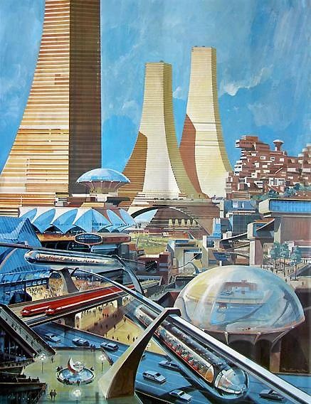 Retro-Futurism | Aesthetics Wiki | Fandom Retro Futurism Atompunk, Retro Futurism Aesthetic, Sztuka Science Fiction, Science Fiction Kunst, Retro Futurism Art, Futurism Art, Futurisme Retro, 70s Sci Fi Art, Sci Fi City