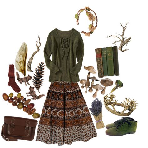 "Forest Dweller" by dracaryss on Polyvore Forest Dweller Clothes, Nature Outfits Forests, Forest Dweller, Nature Outfits, Mori Fashion, Mori Girl Fashion, Witch Fashion, Cottagecore Fashion, Witchy Fashion