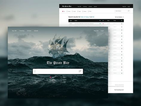 Weekly Challenges, Pirate Bay, Movie App, Pirate Fashion, The Pirate, Pirate Theme, Ui Inspiration, Website Inspiration, Design Ui