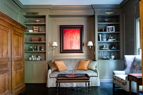 Interior — Lucas Tilton Residential Oak Panelled Room, Snug Room, Bookcase Styling, Home Library Design, Oak Panels, London Flat, Grey Furniture, Oak Doors, Grand Designs