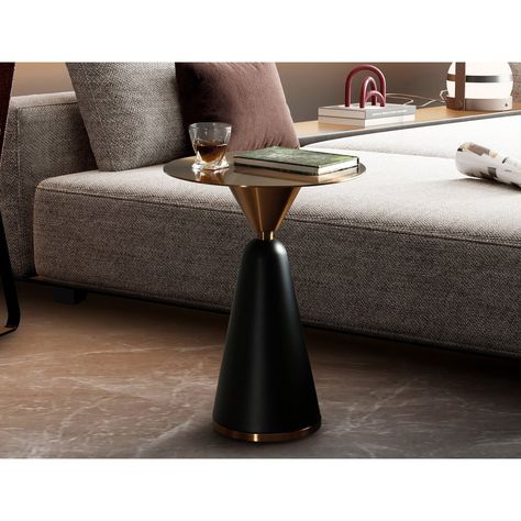 Zora Side Table-Whiteline Modern Living-WHITELINE-ST1897-BRZ-Side Tables-1-France and Son Modern Side Table Living Room, Murphy Cabinet Bed, Contemporary Side Tables, Living Room Size, Black Side Table, Living Room Side Table, Modern Side Table, Living Table, Indoor Furniture