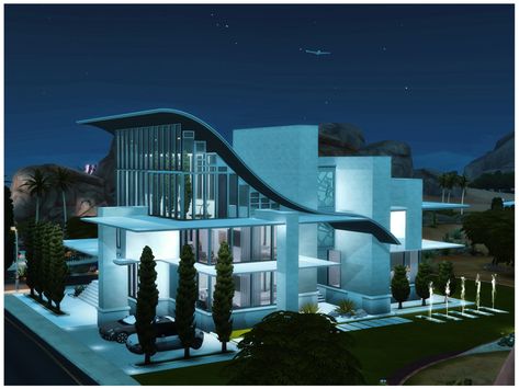 The Sims Resource - MM Modern Apartment Sims 4 Futuristic, Apartment Sims 4, Futuristic Apartment, Alien House, House Sims 4, Sims 4 House, Sims 4 Build, Sims 4 Houses, Electronic Art