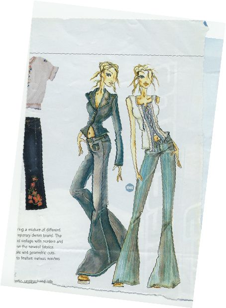 90s Fashion Sketches, 90s Fashion Design Sketches, Y2k Fashion Design Sketches, 90s Fashion Illustration, How To Draw Denim, Denim Drawing Fashion Illustrations, Jeans Fashion Illustration, Fashion Illustration Denim, Denim Sketch