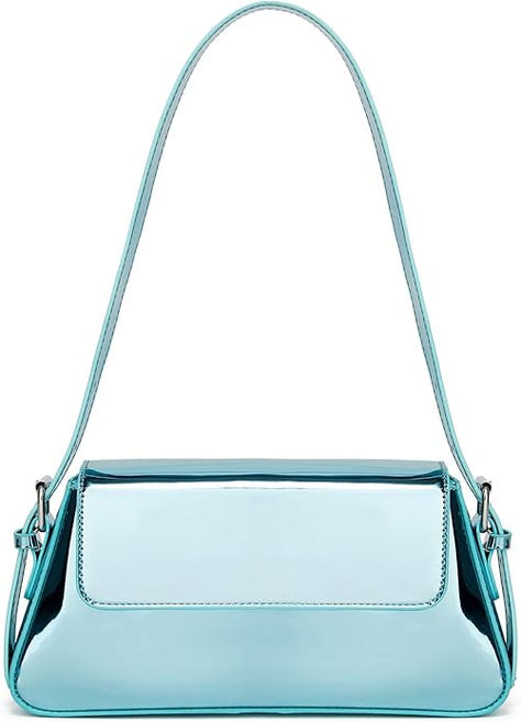 Complete your summer look with our light blue shoulder bag from the capsule collection. Versatile and stylish, perfect for sunny days and weekend getaways. #SummerFashion #ShoulderBag #CapsuleWardrobe #LightBlueBag #FashionEssentials #WeekendStyle #SummerAccessories #ChicAndFunctional #VersatileFashion #EverydayElegance Sparkly Handbag, Silver Purse, Cute Crossbody Bags, Metallic Purse, Blue Handbags, Metallic Bag, Ladies Clutch, Bag Cute, Tote Handbag