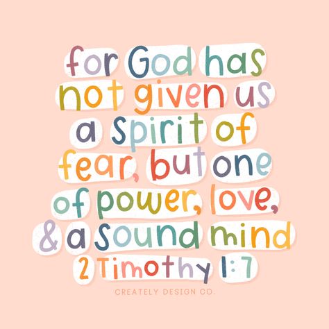 Here’s some #encouragement to cling to as we go into a new week 💛 comment your favorite Bible verse below! Favorite Bible Verse, 2 Timothy 1 7, Spirit Of Fear, Sound Mind, 2 Timothy, Bible Study Notes, Crazy Life, Inspirational Bible Verses, Favorite Bible Verses