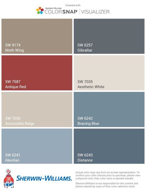 Color Palette Blues And Reds, Blue Beige Color Palette Colour Schemes, Red Blue Beige Color Palette, Brick Red And Blue Color Palette, Accessible Beige Color Palette Home, Red Blue Tan Color Palette, Blue Red Cream Color Palette, New England Color Palette, Accessible Beige Color Palette