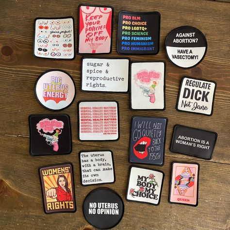 Punk Slogans, Iron On Patches Ideas, Diy Patches Punk, Olivia Outfits, Protest Pins, Feminist Patch, Feminist Punk, Shark Pillow, Punk Fashion Diy