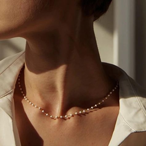 Necklaces Elegant, Jewelry Prom, Dainty Pearl Necklace, Prom Accessories, Long Pearl Necklaces, Simple Pearl, Sparkle Jewelry, Pearl Choker Necklace, Crystal Choker