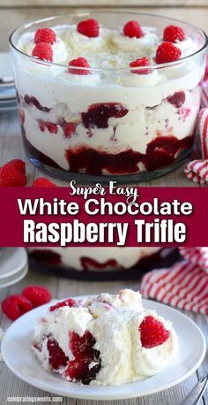 Trifle Bowl Recipes, Raspberry Trifle, Cake White Chocolate, Trifle Dessert Recipes, Weight Watcher Desserts, Beaux Desserts, Raspberry Desserts, White Chocolate Mousse, Cake White