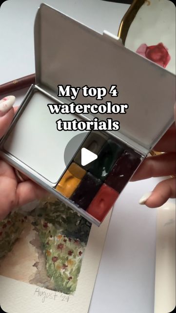 Bree Copley on Instagram: "“The fastest way to know if something will work for you…. Is to TRY IT!” These are my top 4 watercolor tutorials for September so far.  Im curious to know which ones you have tried. Or let me know which one number is at the top of your list to try and I’ll send you the video so you can save it for later!   I have really been enjoying sharing these mini tutorials each week with you and I hope you have too.  And as always thank you for sharing with others who love to paint or with those who want to learn! 💛" Best Watercolor Paints For Beginners, Beginner Watercolor Tutorial, Beginner Watercolor Painting Tutorial Videos, Mini Watercolor Painting, Watercolor Poppies Tutorial, Watercolour Tutorials Beginner, Beginning Watercolor Tutorials, Watercolor Tutorial Beginner, Mini Watercolor Paintings