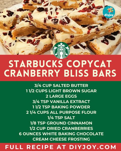 Starbucks Cranberry Bliss Bars Copycat, Copycat Cranberry Bliss Bars, Bliss Bars Recipe, Starbucks Cranberry Bliss Bars, Starbucks Cranberry Bliss, Cranberry Bliss Bars Recipe, Bars At Home, Cranberry Bliss Bars Starbucks, Bliss Bars