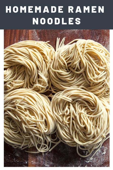 Homemade Ramen Noodles Recipe | Making good ramen noodles at home is a simple process, so long as you have a few key ingredients. Ramen Noodles Homemade, Ramen Noodle Dough Recipes, Ramen Noodle Pasta Recipes, Making Ramen Noodles, Home Made Ramen Noodles, Ramen Noodle Recipes Homemade, Ramen From Scratch, How To Make Noodles, Homemade Ramen Noodles