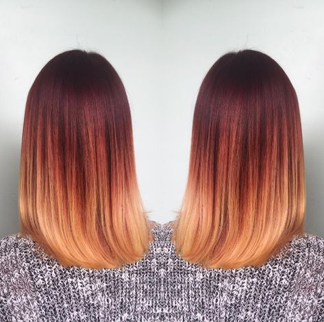 Ombre Hair Ideas, Cheveux Oranges, Color Cobrizo, Red Ombre Hair, Kadeřnické Trendy, Brown Ombre Hair, Ombre Hair Blonde, Ombré Hair, Hair Red