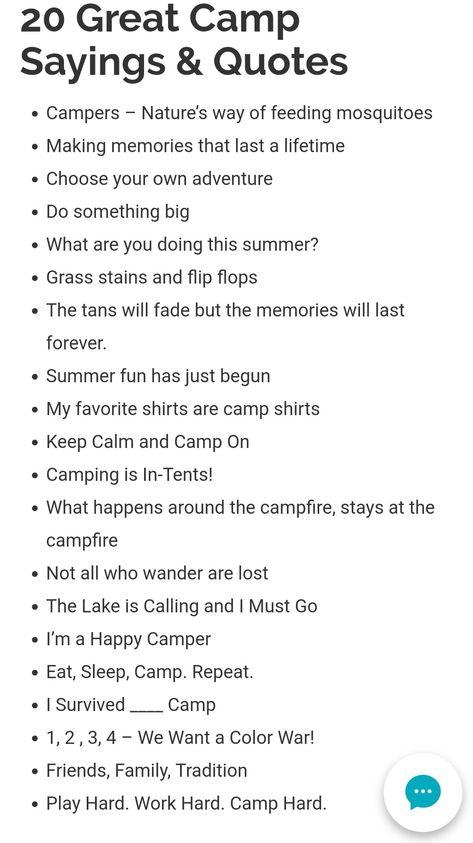 Summer Phrases Sayings, Camping Content Ideas, Summer Camp Instagram Story, Insta Captions For Adventures, Quotes About Summer Camp, Camping Memories Quotes, Summer Camp Instagram Captions, Camping Phrases Sayings Quotes, Summer Camp Sayings