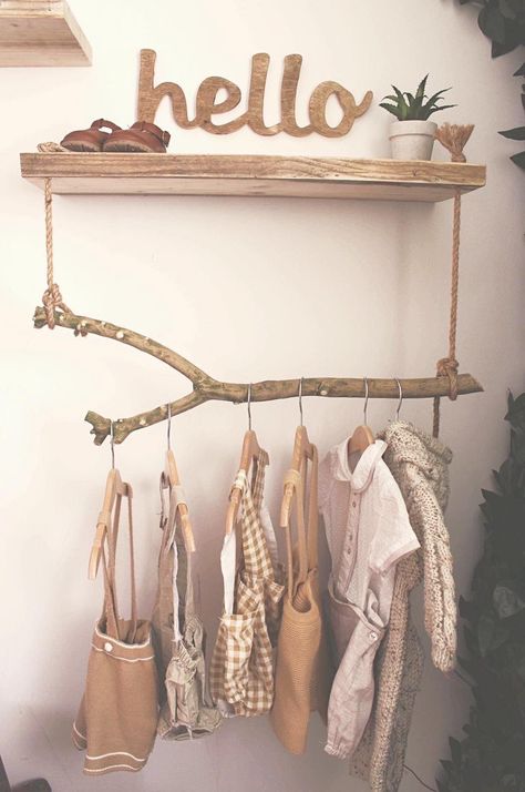 Bohemian Closet Ideas, Boho Store Decor, Boho Shop Interior, Clothes Store Ideas, Baby Boutique Ideas, Handmade Closet, Ruangan Studio, Hanging Wardrobe, Diy Rustic Home