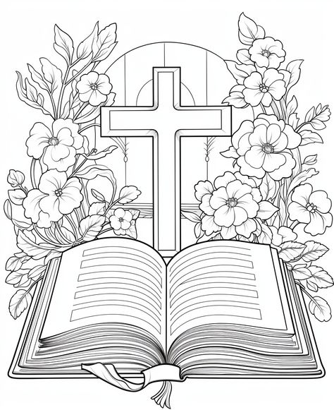 Faith Coloring Pages, Religious Coloring Pages, Bible Activity Sheets, Christian Coloring Pages, Free Bible Coloring Pages, Bible Coloring Sheets, Cross Coloring Page, Bible Stickers, Bujo Art