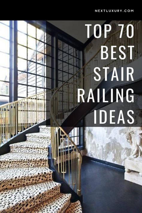 Even the most extravagant and well-crafted staircase demands a functional railing to secure and protect.However, this necessary implement does so much more for the entire home at large. #nextluxury #homedesign #homedecor #homedecorideas Staircase Railing Design Modern, Staircase Railing Ideas, Modern Stair Railing Ideas, Indoor Staircase, Bathroom Luxury Design, Stair Railing Ideas, Bedroom Luxury Design, Luxury Design Print, Luxury Stairs