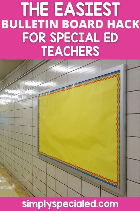 Do you loathe putting together your special education bulletin boards? Check out my favorite bulletin board hacks here. See how I use visual crafts with my special ed students to create a fun classroom bulletin board, while still working on fine motor skills and art skills. Get everything you need for this visual craft for kids including visual directions, material checklist, craft sentence and sequencing worksheets. Then see how you can display students' work with the final bulletin board. Sped Bulletin Board Ideas, Special Education Bulletin Board Ideas, Special Ed Bulletin Board Ideas, Special Education Bulletin Boards, Bulletin Board Hacks, Easy Bulletin Boards, High School Special Education, Cooking In The Classroom, Bullentin Boards