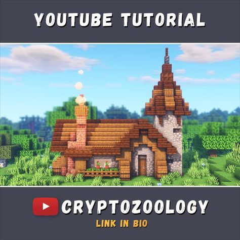 Check out the tutorial for this small Minecraft farmhouse on my YouTube! Minecraft Farmhouse, Minecraft Home, House Tutorial, All Minecraft, Minecraft Inspo, Minecraft Decorations, Minecraft House Designs, Minecraft Crafts, Starter Home