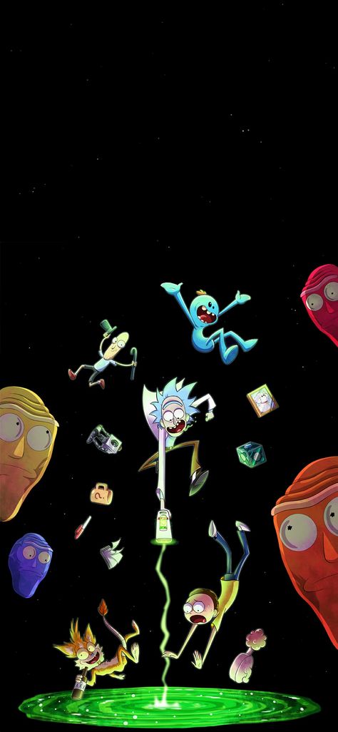 Rick E Morty, Kaws Iphone Wallpaper, Rick And Morty Tattoo, Rick And Morty Image, Rick Und Morty, Rick And Morty Poster, Kaws Wallpaper, Vaporwave Wallpaper, Hype Wallpaper