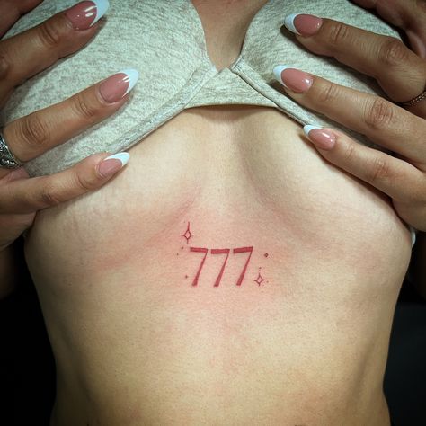 777 tattoo chest tattoo red ink 777 Tattoo On Chest, 777 Chest Tattoo Female, 777 Tattoo Collar Bone, 777 Tattoo Aesthetic, 777 Tattoo Placement, 777 Chest Tattoo, Red 777 Tattoo, Tattoo Ideas 777, 444 Chest Tattoo