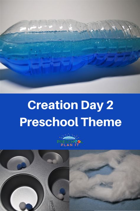 Day 2 Creation Activity, Up And Down Craft For Preschool, Bereishit Preschool, Bereshit Craft, Day 2 Of Creation Activities, Prek Creation Activities, God's Creation Activities For Preschool, Creation Lessons For Preschool, Creation Theme Preschool