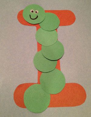 Preschool Inchworm Craft, I Is For Inchworm, Inchworm Craft Preschool, Letter I Crafts For Kindergarten, Preschool Letter I Activities, Inch Worm Craft, Abc Crafts For Preschoolers, I Is For, Inchworm Craft