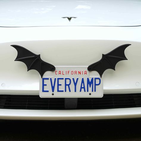 PRICES MAY VARY. Unique Design: Enhance your vehicle's aesthetic with our license plate bat wings. These bat wings for car add a spooky and stylish touch, making your car stand out, especially during Halloween. The design is both eye-catching and elegant. Universal Fit: Our bat wing license plate frame is designed to fit most cars, providing a versatile accessory for any vehicle. Enjoy the ease of installation and the seamless integration with your car's look, creating a unified appearance. High Halloween Car Decorations, License Plate Designs, Car Up, Car Deco, Cool Car Accessories, Cute Car Accessories, Car Personalization, Car Interior Decor, Black Car