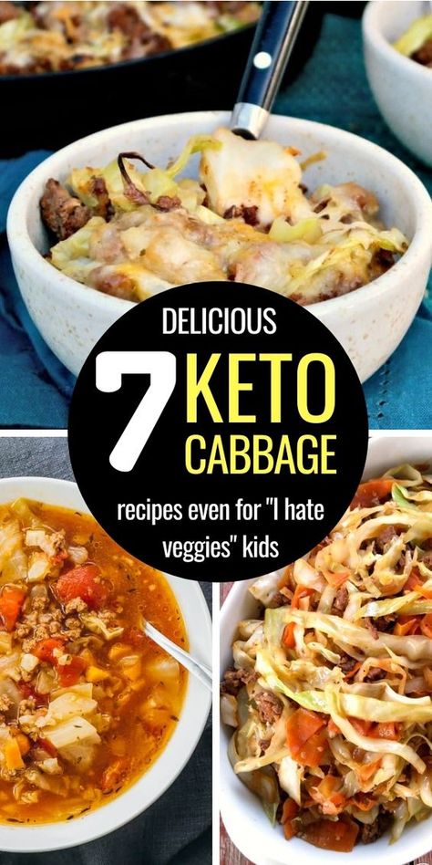 Looking for some delicious keto cabbage recipes to eat your greens on the ketogenic diet? Look no further, these low carb cabbage recipes are what you need. Cabbage Recipes Keto, Low Carb Cabbage Recipes, Keto Cabbage Salad, Keto Cabbage Recipes, Keto Cabbage Rolls, Keto Cabbage Soup, Sausage Keto, Low Carb Cabbage, Keto Cabbage Recipe