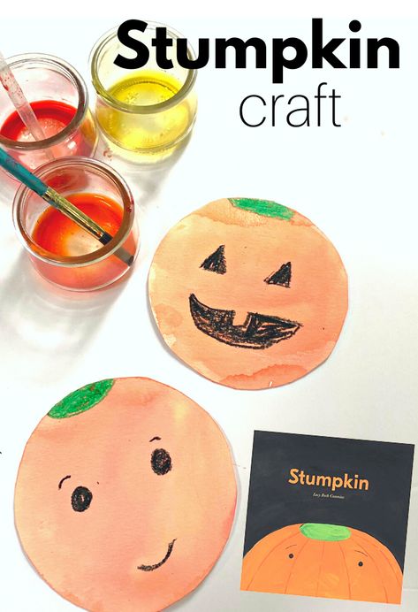 Preschool Crafts Stumpkin Book Activities, Pumpkin Study Preschool, Simple Preschool Crafts, Pumpkin Pumpkin Book Activities, Pumpkin Preschool Books, Halloween Books Preschool, Pumpkin Preschool Process Art, After School Club Activities, Preschool Crafts For Kids