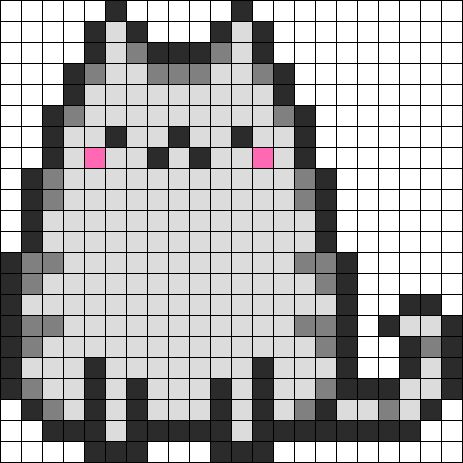 Pusheen Sitting Perler Bead Pattern / Bead Sprite Pixel Art Chat, Pixel Quilts, Pixel Art Kawaii, Perler Beads Ideas, Art Perle, Fuse Bead Patterns, Motifs Perler, Pixel Crochet, Kandi Patterns