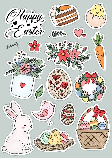 Easter DIGITAL STICKERS for digital planner a